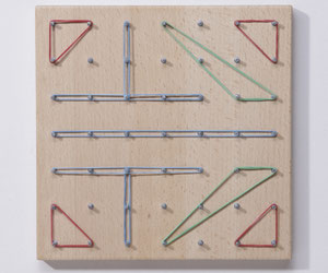 Verschiedene Geobretter aus Buche zur Entdeckung von Grundformen